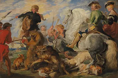 Copy after Rubens's Wolf and Fox Hunt Edwin Henry Landseer